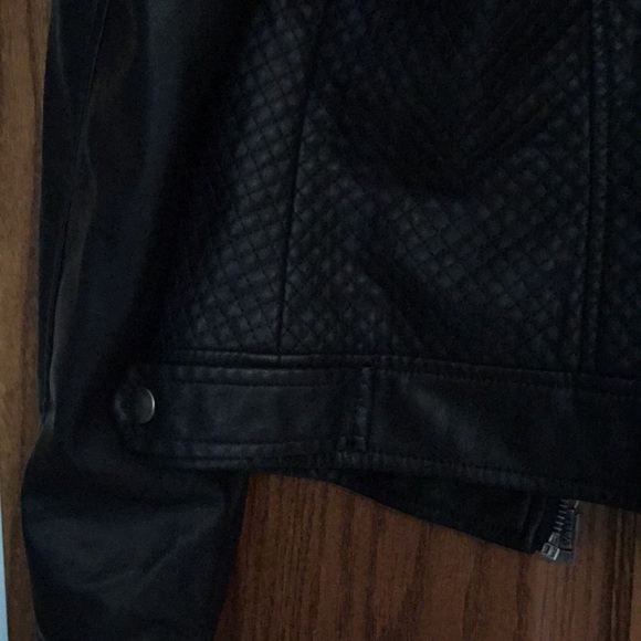 Black Faux Leather Moto Style Jacket, 12-14 - Picture 7 of 8